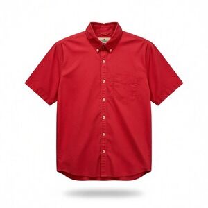 American Eagle seriously soft short sleeve pink/red button down Y2K